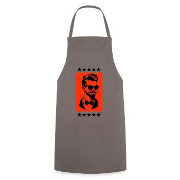 Groom Wedding Bachelor Party - Cooking Apron - grey - Front - AI Model Male 185 dark (185cm)