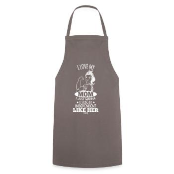 Maman Enfant Fils Fille Cadeau - Tablier de cuisine - gris - Devant - AI Model Male 185 dark (185cm)
