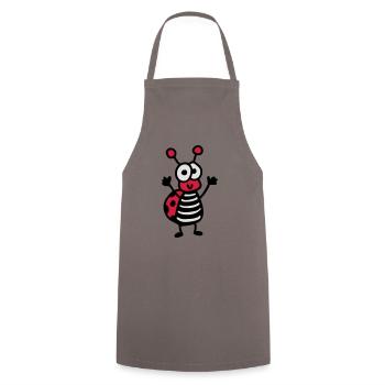 cheerful ladybug - Cooking Apron - grey - Front - AI Model Male 185 dark (185cm)