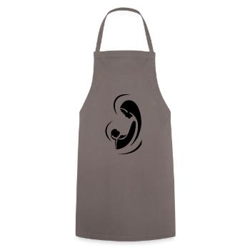 virgin n 01 - Cooking Apron - grey - Front - AI Model Male 185 dark (185cm)