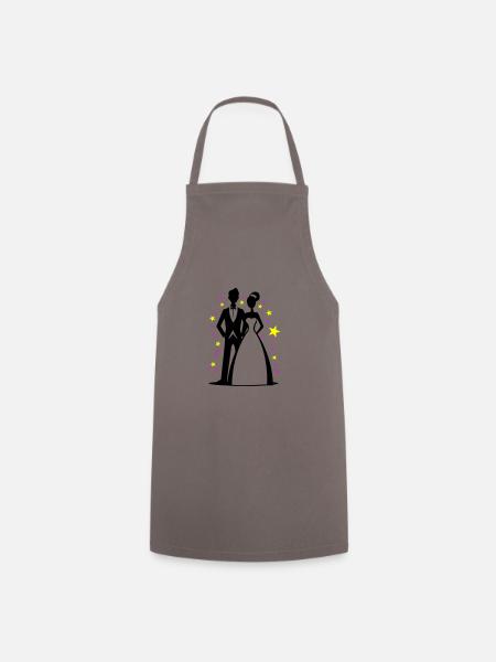 Sposa e sposo sposa sposo sposa - Grembiule da cucina - grigio