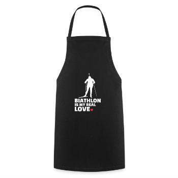 J’adore Biathlon Silhouette de biathlon élégant - Tablier de cuisine - noir - Devant - AI Model Male 185 dark (185cm)
