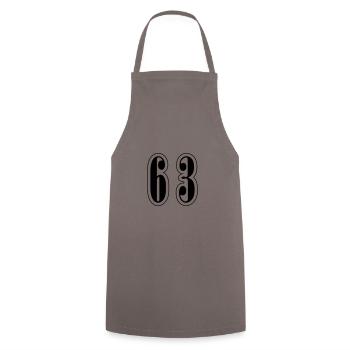 63 Number Symbol - Cooking Apron - grey - Front - AI Model Male 185 dark (185cm)