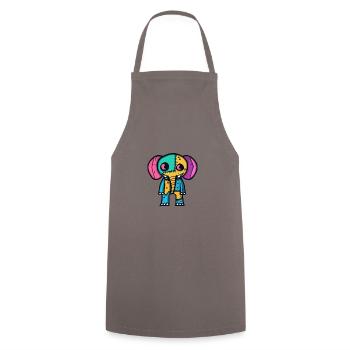 Éléphant Halloween Animal - Tablier de cuisine - gris - Devant - AI Model Male 185 dark (185cm)