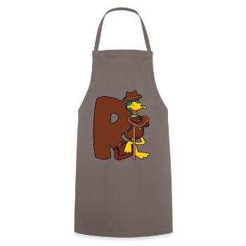 Rente Ente R Rentner Rentnerin Ruhestand Geschenk - Kochschürze - Grau - Vorne - AI Model Male 185 dark (185cm)