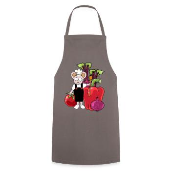 Mouse Cook Cooks Cook Vegetables Vegetarian Cooking - Cooking Apron - grey - Front - AI Model Male 185 dark (185cm)