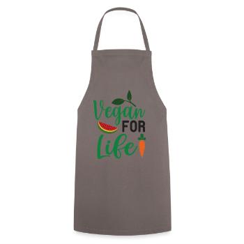 Vegan For Life - Cooking Apron - grey - Front - AI Model Male 185 dark (185cm)