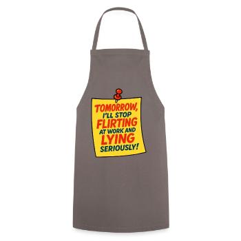 Chemise de conception de citation d’humour de bureau drôle - Tablier de cuisine - gris - Devant - AI Model Male 185 dark (185cm)