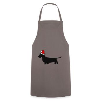 Rauhaardackel Dackel Weihnachtsmütze Dackelfieber - Kochschürze - Grau - Vorne - AI Model Male 185 dark (185cm)