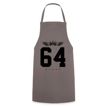 64 Couronne numérique - Tablier de cuisine - gris - Devant - AI Model Male 185 dark (185cm)