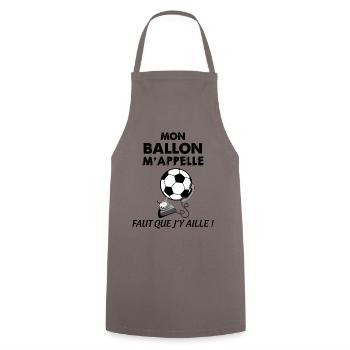 Ballon De Foot Téléphone Humour Football - Tablier de cuisine - gris - Devant - AI Model Male 185 dark (185cm)