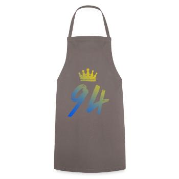 94 Couronne numérique - Tablier de cuisine - gris - Devant - AI Model Male 185 dark (185cm)