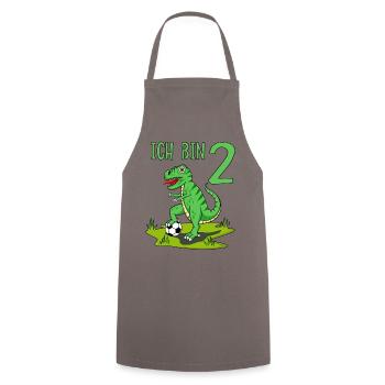 Dinosaurier Rex Fußball 2 Geburtstag - Kochschürze - Grau - Vorne - AI Model Male 185 dark (185cm)