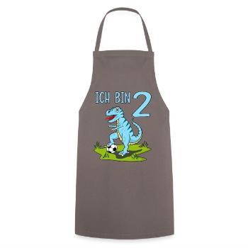 Dinosaure Rex Football 2 Anniversaire Bleu - Tablier de cuisine - gris - Devant - AI Model Male 185 dark (185cm)