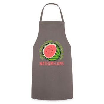 Thinking About Watermelon Tropic Fruits - Cooking Apron - grey - Front - AI Model Male 185 dark (185cm)