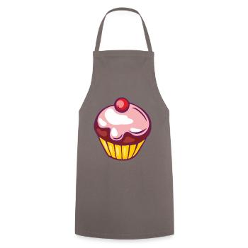 Petit gâteau rose - Tablier de cuisine - gris - Devant - AI Model Male 185 dark (185cm)