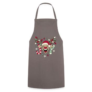 Rentier Rudolph Weihnachten Ugly Christmas Sweater - Kochschürze - Grau - Vorne - AI Model Male 185 dark (185cm)