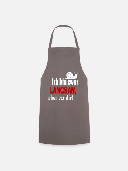 Schnecke Sprüche Ich bin langsam - Kochschürze - Grau