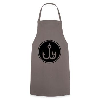 cercle icône poisson crochet - Tablier de cuisine - gris - Devant - AI Model Male 185 dark (185cm)