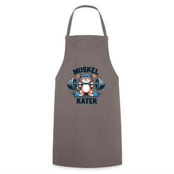 Muskel Kater - Kochschürze - Grau - Vorne - AI Model Male 185 dark (185cm)