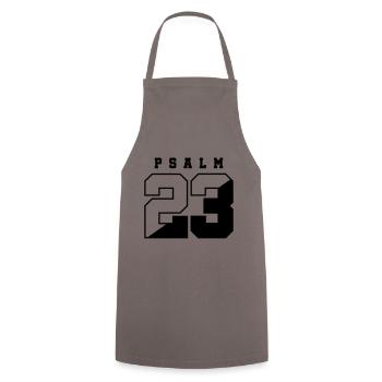 Bible Pslam 23 - Cooking Apron - grey - Front - AI Model Male 185 dark (185cm)