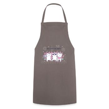 Unicorn Kittens - Cooking Apron - grey - Front - AI Model Male 185 dark (185cm)