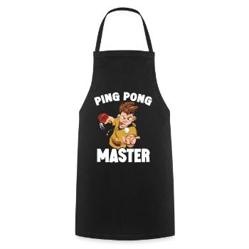 Table Tennis Ping-pong Outfit Table Tennis Player - Cooking Apron - black - Front - AI Model Male 185 dark (185cm)