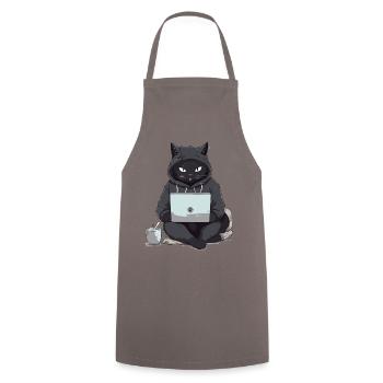 Chat Noir Bombay Chat Tenue pour - Tablier de cuisine - gris - Devant - AI Model Male 185 dark (185cm)