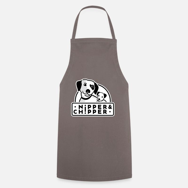 Nipper & Chipper Logo Background White - Cooking Apron - grey