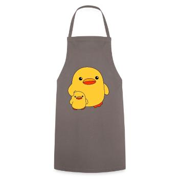 Baby Duck Child Sister Brother Ducks Siblings - Cooking Apron - grey - Front - AI Model Male 185 dark (185cm)