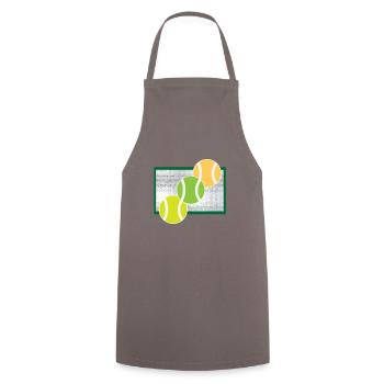 Tennis balls on the tennis court - Cooking Apron - grey - Front - AI Model Male 185 dark (185cm)