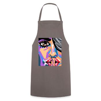 Face in pixel style - Cooking Apron - grey - Front - AI Model Male 185 dark (185cm)
