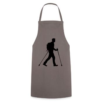 Nordic Walking Man Silhouette - Cooking Apron - grey - Front - AI Model Male 185 dark (185cm)