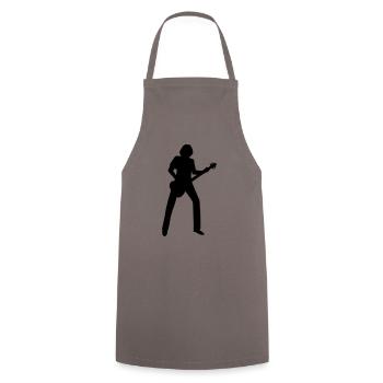 bassist - Kochschürze - Grau - Vorne - AI Model Male 185 dark (185cm)