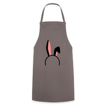 Hasenohren zweifarbig - Kochschürze - Grau - Vorne - AI Model Male 185 dark (185cm)