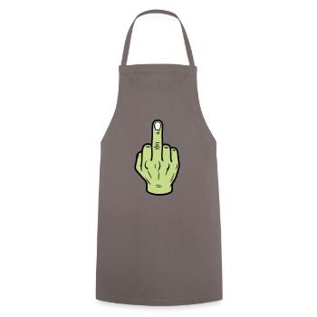 Middle Finger Hand Icon - Cooking Apron - grey - Front - AI Model Male 185 dark (185cm)