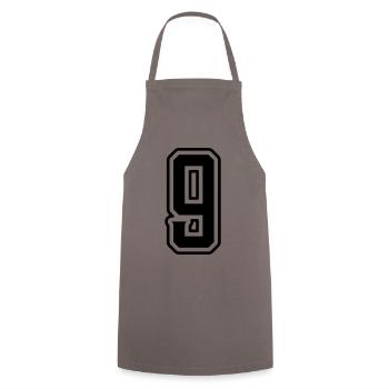9 Zahl symbol - Kochschürze - Grau - Vorne - AI Model Male 185 dark (185cm)