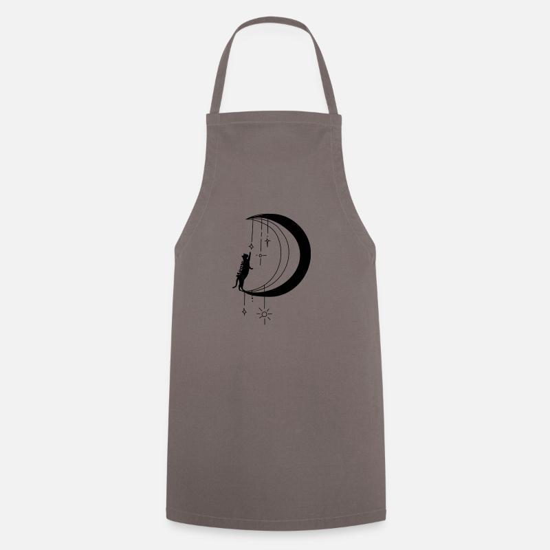 Meow_cat_Black - Cooking Apron - grey