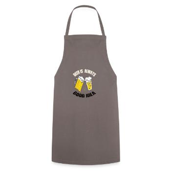 Bier Bierglas Biertrinker Kneipe Pinte - Kochschürze - Grau - Vorne - AI Model Male 185 dark (185cm)