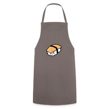 Lachs Nigiri Sashimi Kawaii Sushi - Kochschürze - Grau - Vorne - AI Model Male 185 dark (185cm)