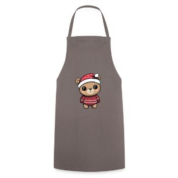 Bear Christmas Comic - Cooking Apron - grey - Front - AI Model Male 185 dark (185cm)