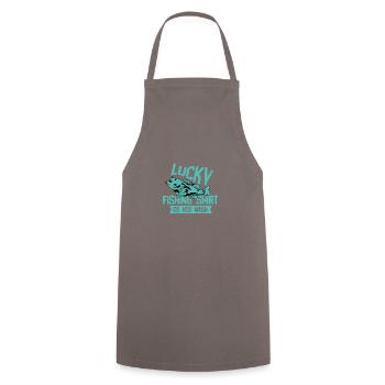 Pêcheur Pêcheur Pêche Canne à pêche Pêche Pêcheur - Tablier de cuisine - gris - Devant - AI Model Male 185 dark (185cm)