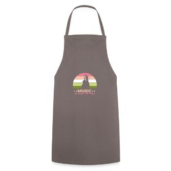 Musician Music Rhythm Clef - Cooking Apron - grey - Front - AI Model Male 185 dark (185cm)