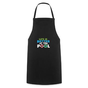 Swimmers Swimming 50 meters track Breaststroke - Cooking Apron - black - Front - AI Model Male 185 dark (185cm)