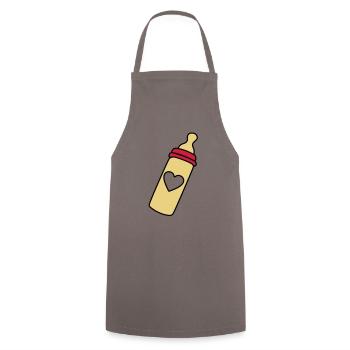 biberon coeur - Tablier de cuisine - gris - Devant - AI Model Male 185 dark (185cm)
