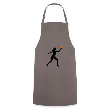 Basketball Player Symbol Basketball Player Woman - Cooking Apron - grey - Front - AI Model Male 185 dark (185cm)