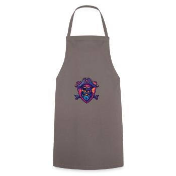 Pirate Skull - Cooking Apron - grey - Front - AI Model Male 185 dark (185cm)