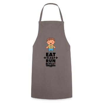 Child jogging running racing sports - Cooking Apron - grey - Front - AI Model Male 185 dark (185cm)