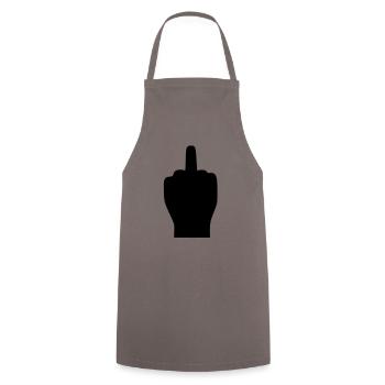 Finger-Gruß - Kochschürze - Grau - Vorne - AI Model Male 185 dark (185cm)