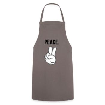 peace hand - Kochschürze - Grau - Vorne - AI Model Male 185 dark (185cm)